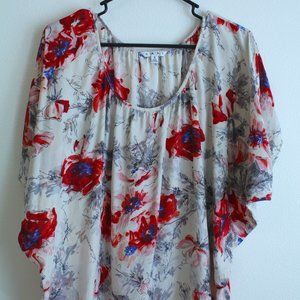 CAbi Floral Silk Blouse